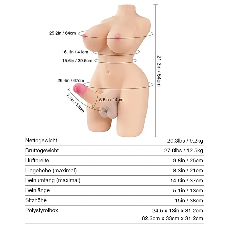 Sarina: 9.2kg Big Dick Trans Sexpuppe mit Tantabosom - Image 8